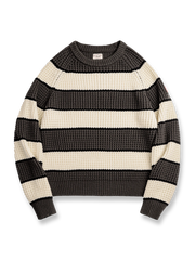 ヴィンテージ配色パイナップルストライプセーター正面図