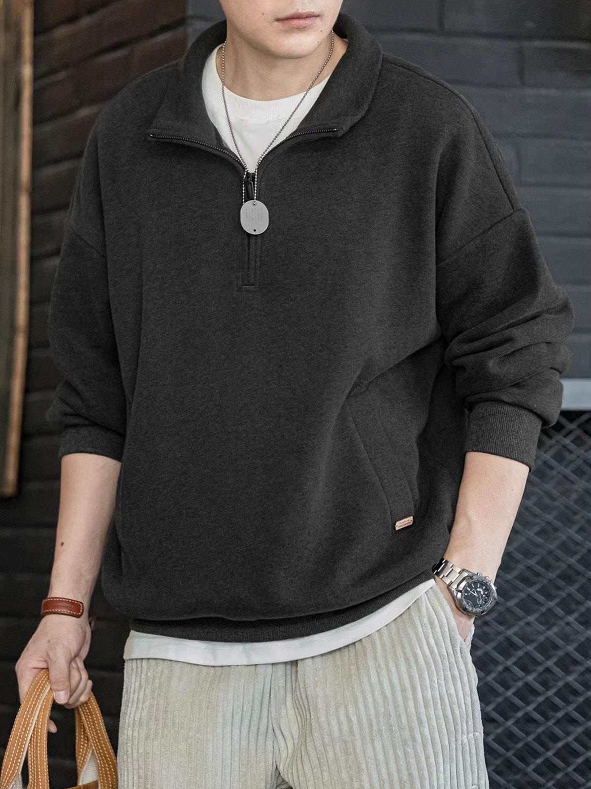 メンズが着用した全体スタイル展示