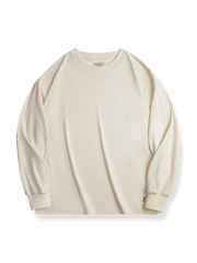 製品画像: 両面起毛ソフトフリース長袖Tシャツ クルーネックデザイン
詳細画像: ソフトフリース素材の起毛ディテール