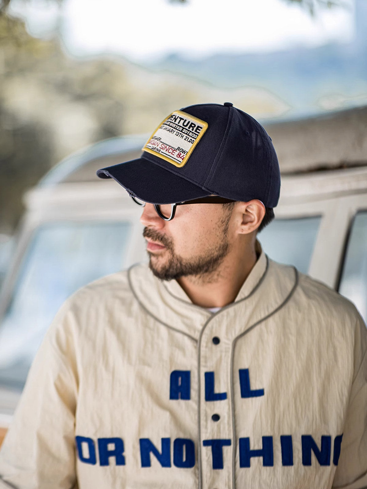 ヴィンテージベースボールキャップの着用イメージ