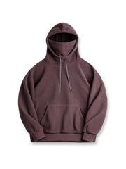 防風フェイスマスク付きフリースパーカーの正面画像