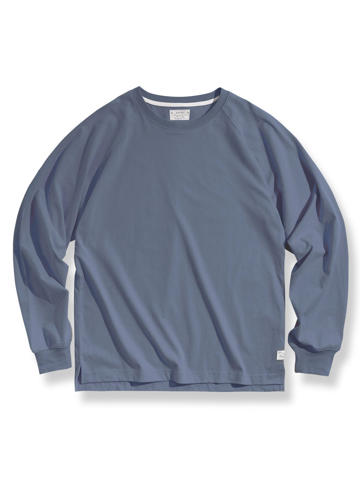 クラシック無地クルーネック長袖Tシャツの多色展示