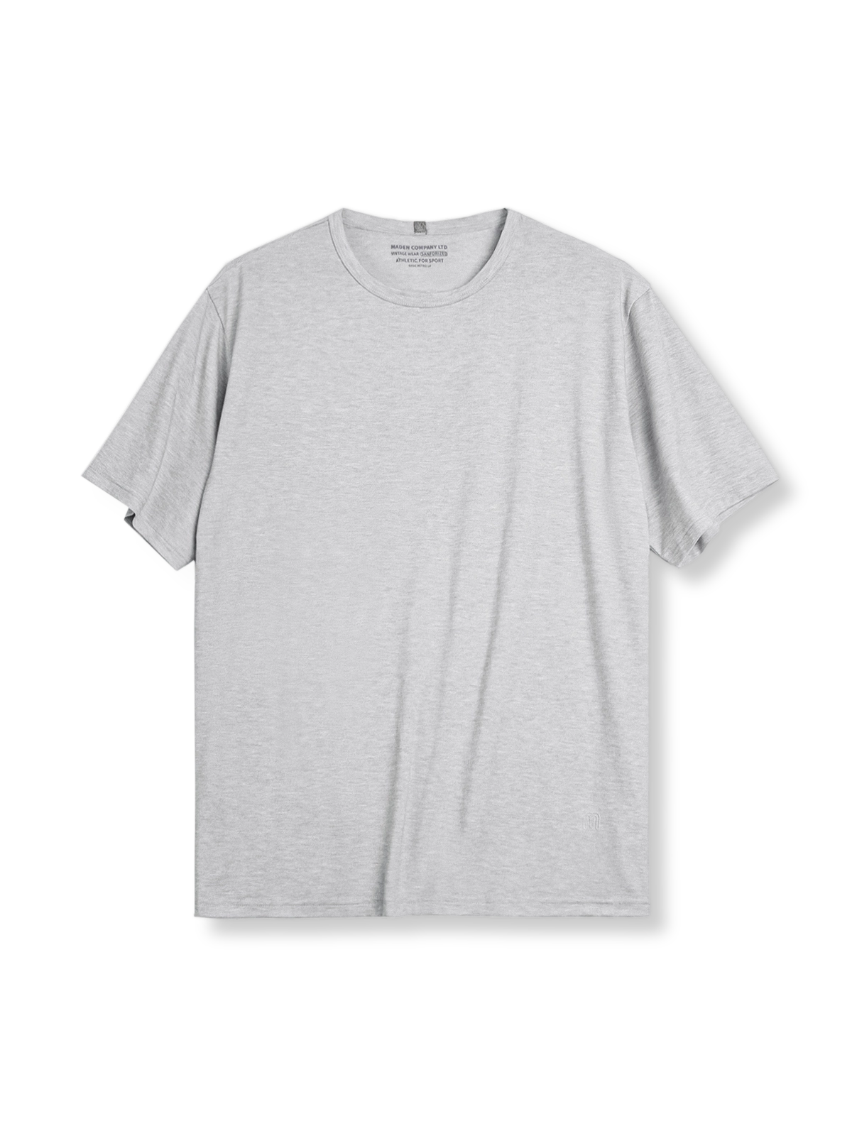 PESSOA CLUB アメリカンスタイル クルーネック短袖ドロップショルダー ルーズフィットTシャツ正面展示