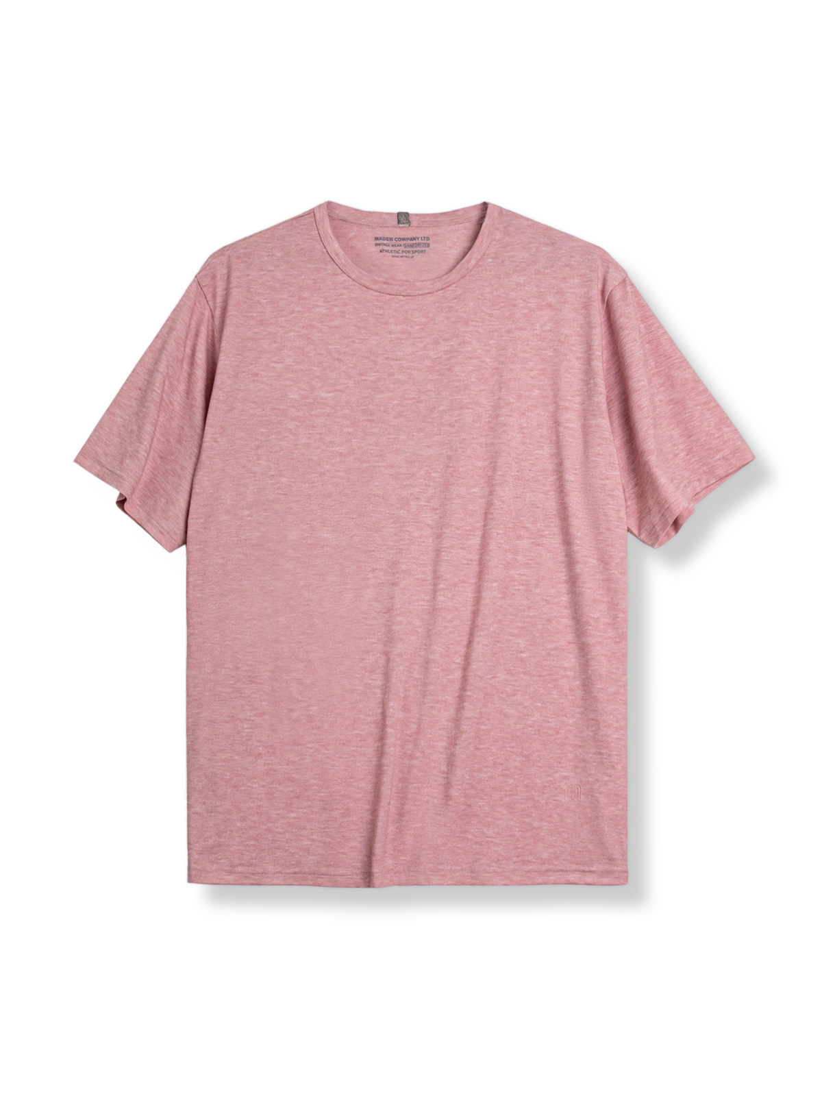 PESSOA CLUB アメリカンスタイル クルーネック短袖ドロップショルダー ルーズフィットTシャツ正面展示