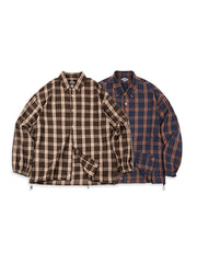 ブラウンチェック長袖シャツ