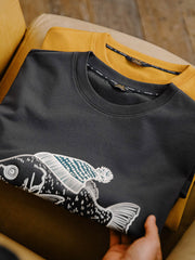 深海魚 ベルベットプリント コットンTシャツ