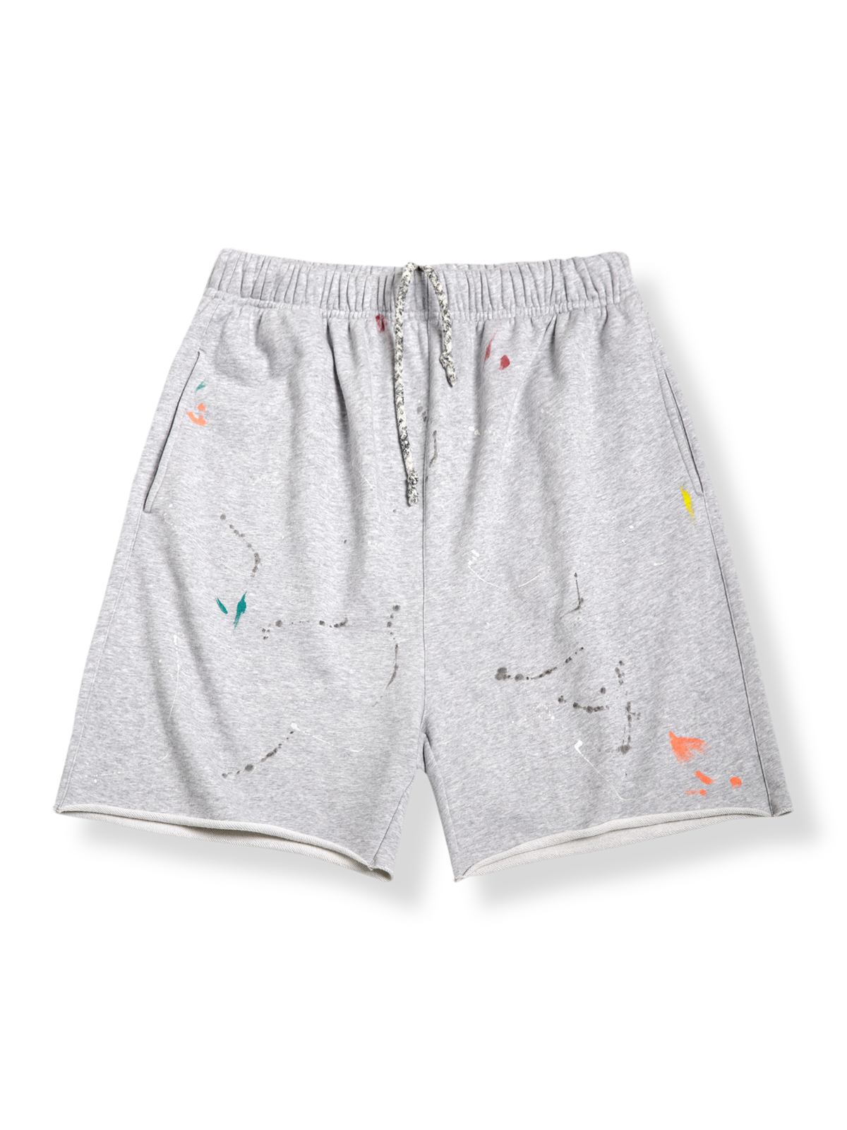 スプラッシュグレーカジュアルロールアップスウェットパンツ全体図