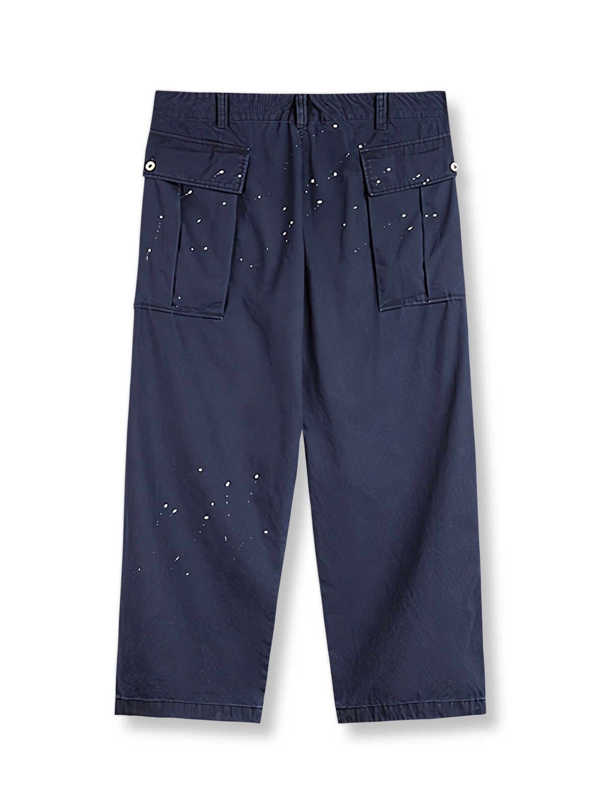 ヴィンテージ風ペイントパラシュートワークパンツのフロントビュー