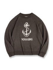 製品画像: ヴィンテージアンカージャカードセーター全体図
詳細画像: アンカーモチーフとジャカード技術のディテール