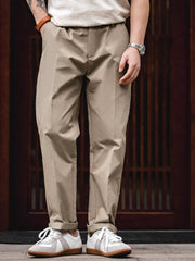 ストレート テーパードカジュアルカーキパンツ