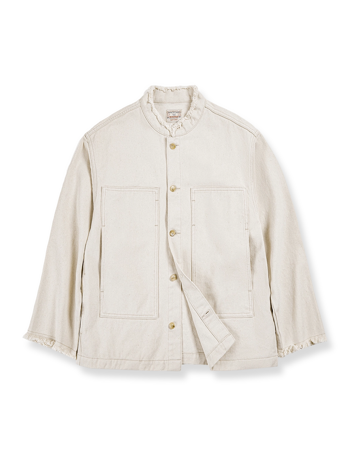 ホワイト ピュアコットン ライトデニムジャケット