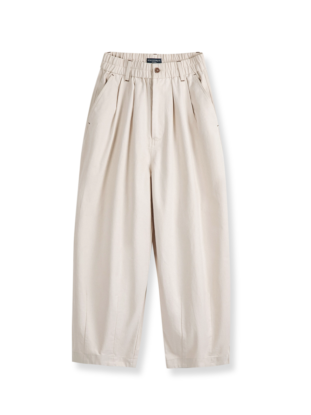 製品画像: アメリカンヴィンテージスタイルのハイウエストクロップドバルーンパンツの正面図