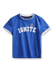 PESSOA CLUB アメリカンレトロ レタープリント ハイウエスト ショートTシャツ全体像