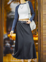 ハイウエストピンクフレアスカート