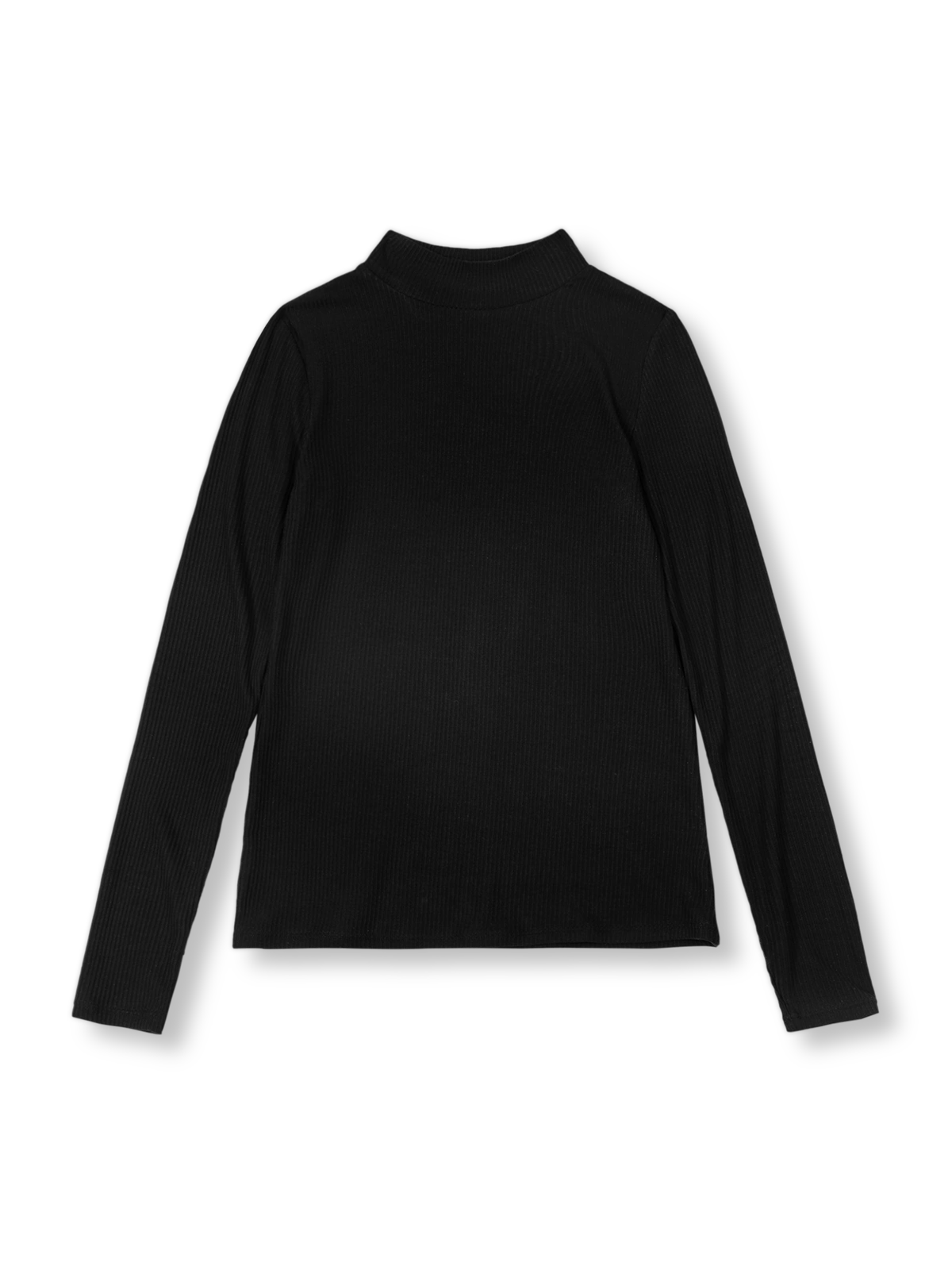 製品画像：美式カジュアルな半高領縦縞スリムフィットインナーの正面図