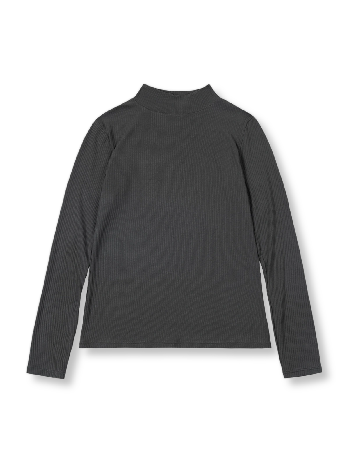 製品画像：美式カジュアルな半高領縦縞スリムフィットインナーの正面図