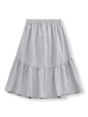 製品画像: ヴィンテージブラック＆ホワイトチェックミディスカート全体図