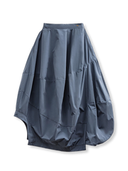 ディープミストブルー・バルーンランタンロングスカート