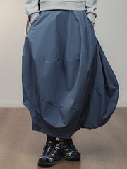 ディープミストブルー・バルーンランタンロングスカート