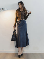 ピーチスキン ハイウエストマーメイドスカート