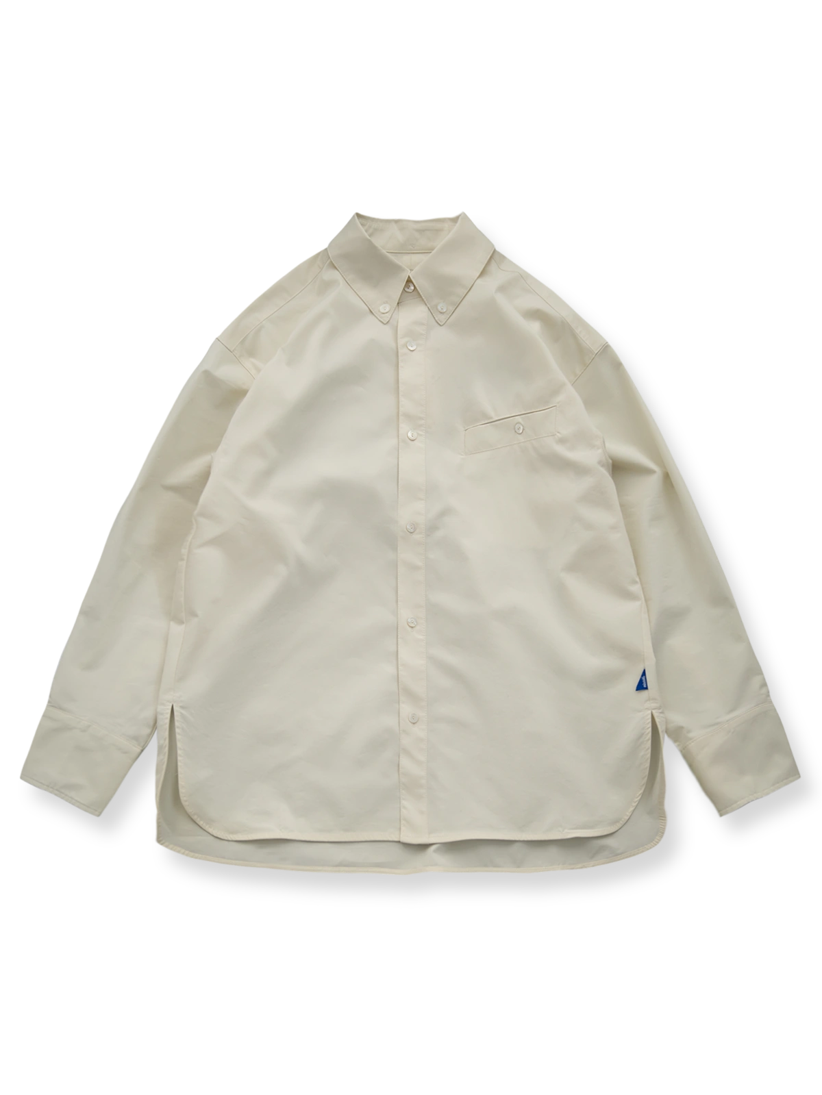 インポートピマコットン シンプル長袖シャツの正面画像