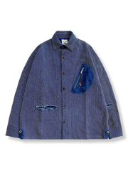 藍染刺し子ワークシャツジャケット正面図