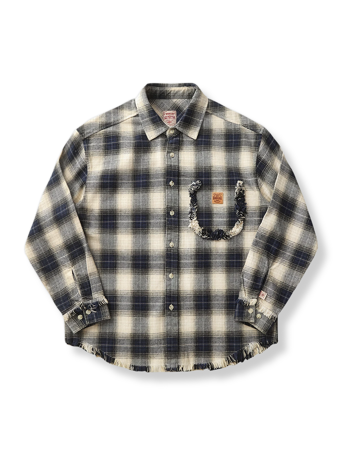 暖かみブラッシュドチェックコットンシャツ アメリカンモダンスタイル