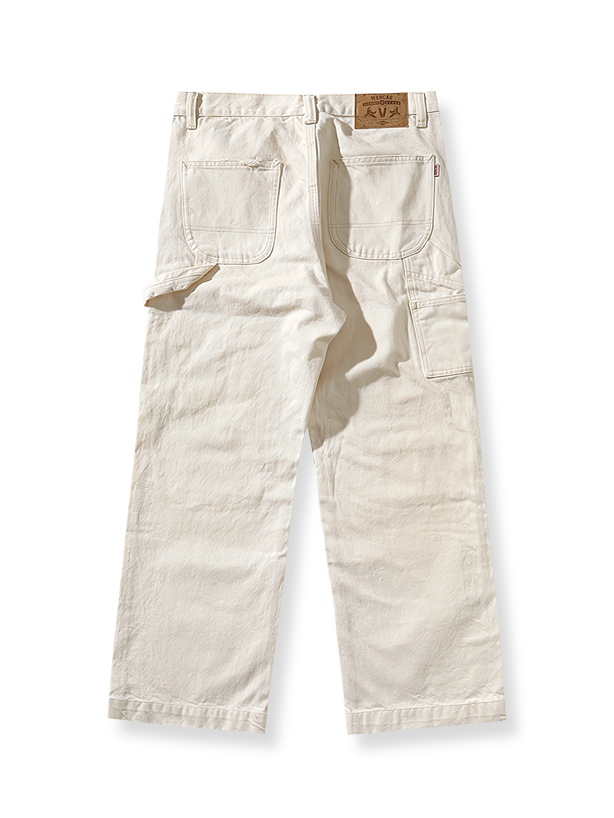 製品画像：破れ刺繍ルーズフィットジーンズ反面図