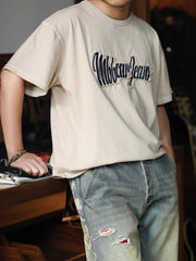 詳細画像: 260gヴィンテージウォッシュショートワイドTシャツのパッチ刺繍詳細画像