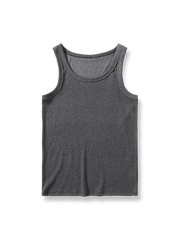 製品画像: ナチュラルホワイトのスリムフィットアイスシルクタンクトップ正面展示