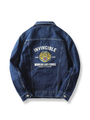 刺繍レッドセルビッジデニムエアフォースジャケット