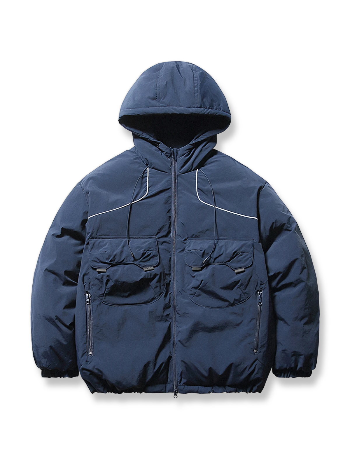 ダブルポケット＋フード付き 中綿ジャケット