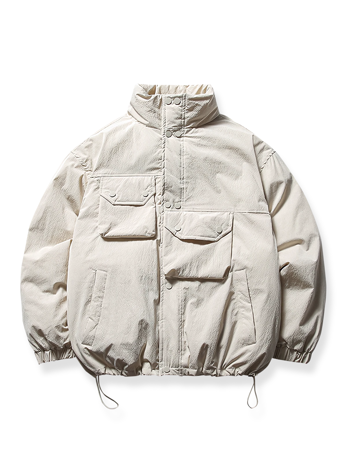 アシンメトリー ポケット 中綿ジャケット