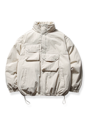 アシンメトリー ポケット 中綿ジャケット