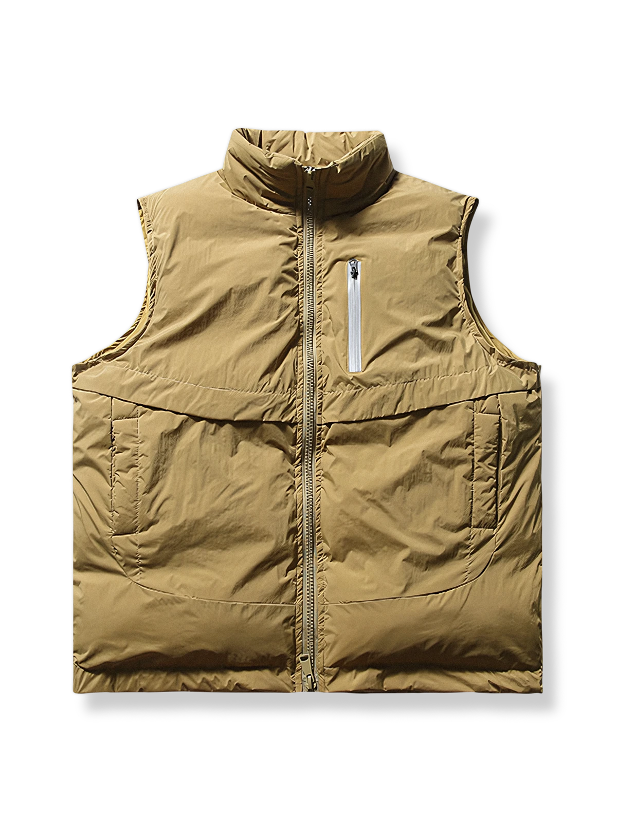 スタンドカラー コットン ベスト