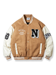 英字プリント 中綿ベースボールジャケット