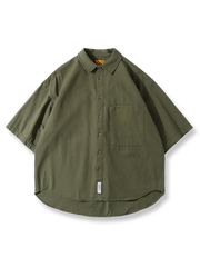 4色展開 隠しポケット付き半袖シャツ