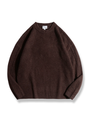 クルーネックブルーウールニット