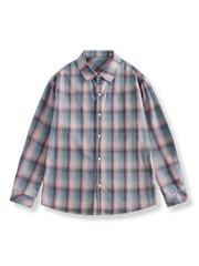 カラーブロック チェック柄シャツ