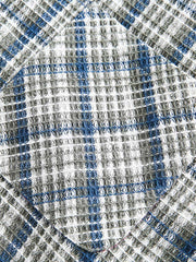 フード付き チェック柄長袖シャツ