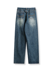 ウォッシュド ストレートデニムパンツ