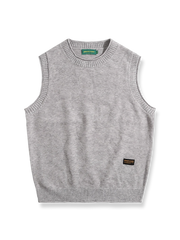 4色展開  無地 ニットベスト