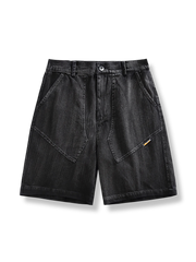 竹節柄 砂洗いショートパンツ