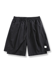 アシンメトリーパッチワーク ナイロン ショートパンツ