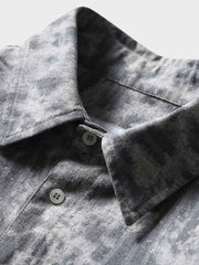 タイダイチェック柄 フリンジ裾シャツ