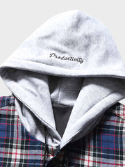 チェック柄フード付きジャケット