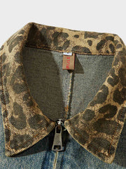 レオパード柄 カラー デニムジャケット