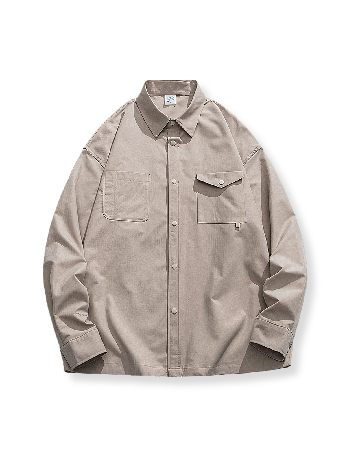 フラップポケット付き ベーシック長袖シャツ