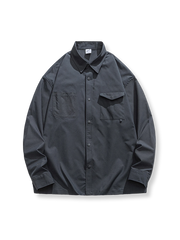 フラップポケット付き ベーシック長袖シャツ