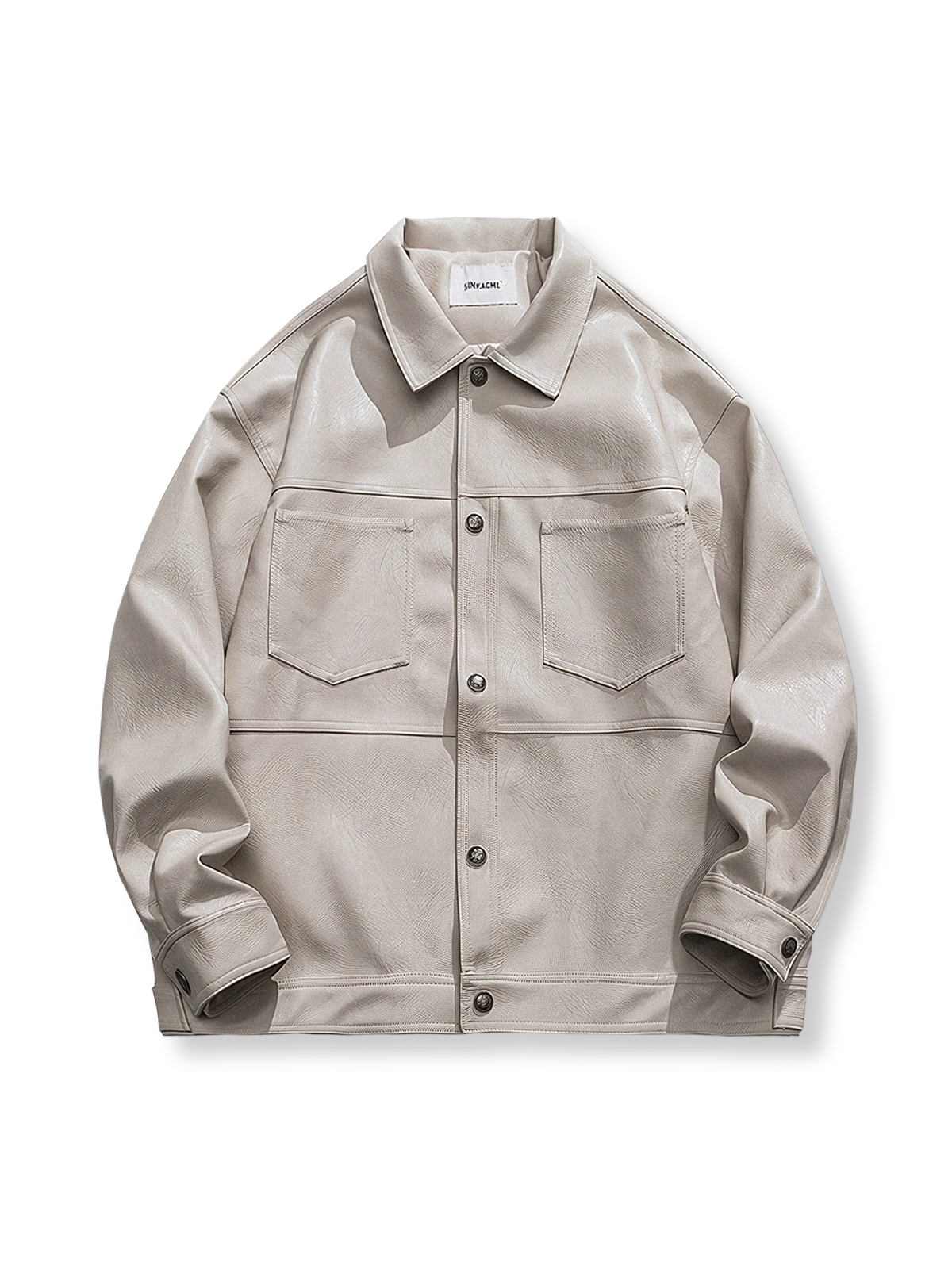 立体ポケット付き PUレザージャケット